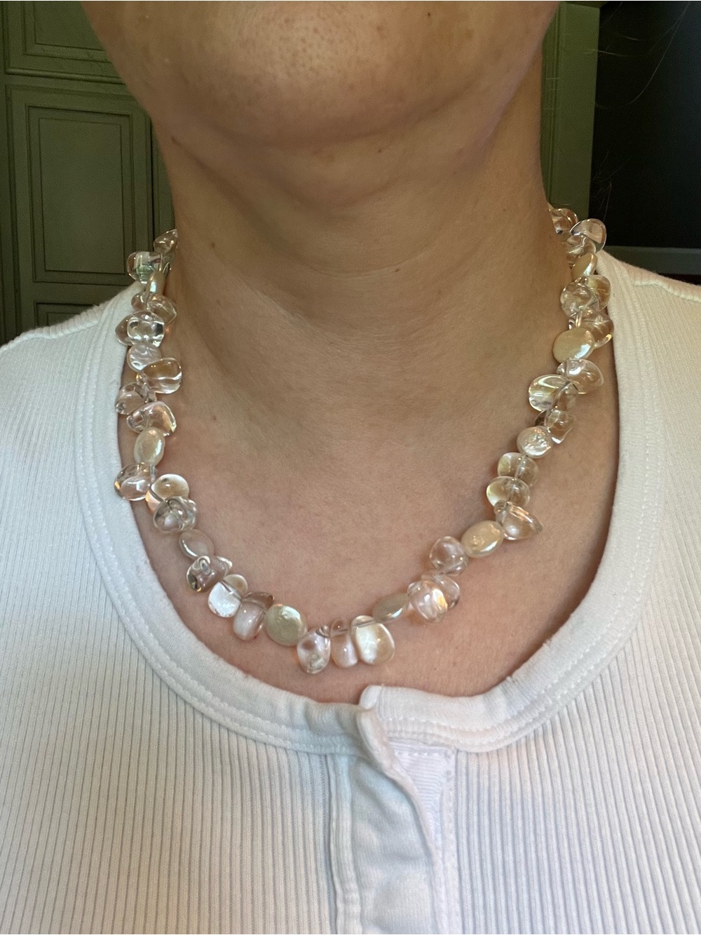 Freshwater Pearl Nugget Necklace – Iridescent White